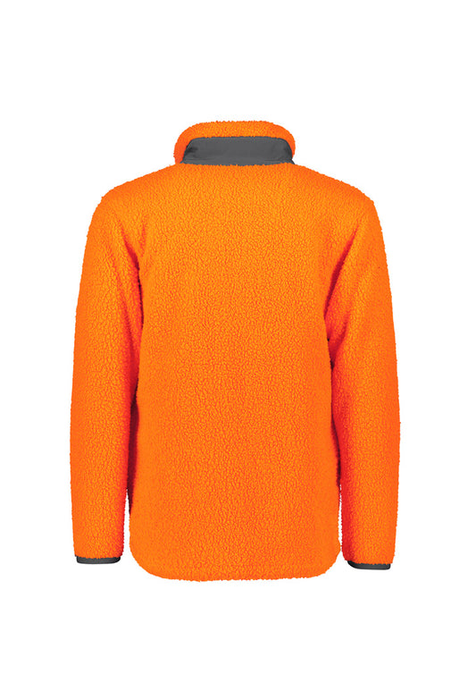 Syzmik ZT285 Unisex Streetworx Full Zip Sherpa Fleece in Orange - back view