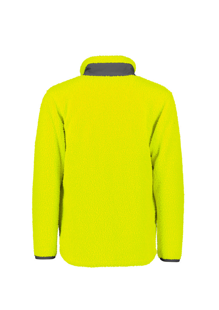 Syzmik ZT285 Unisex Streetworx Full Zip Sherpa Fleece in Yellow - back view