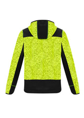 Syzmik ZT360 Unisex Streetworx Reinforced Knit Hoodie in Fluoro Yellow - back view