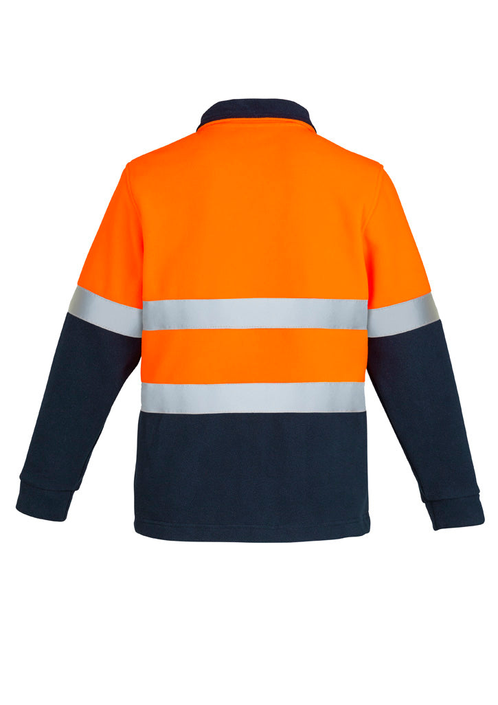Syzmik ZT461 Unisex Hi Vis Polar Fleece Pullover - Hoop Taped in Orange/Navy - back view