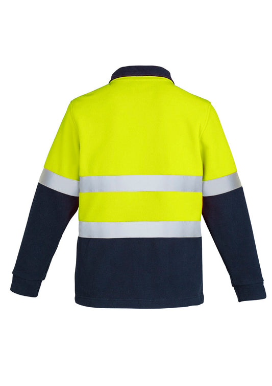 Syzmik ZT461 Unisex Hi Vis Polar Fleece Pullover - Hoop Taped in Yellow/Navy - back view
