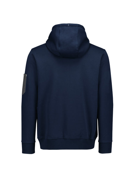 Syzmik ZT468 Unisex Zip Front Multi-Pocket Hoodie in Navy/Charcoal - back view