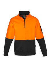 Syzmik ZT476 Unisex Hi Vis 1/2 Zip Pullover in Orange/Black