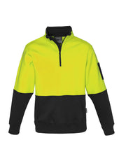 Syzmik ZT476 Unisex Hi Vis 1/2 Zip Pullover in Yellow/Black