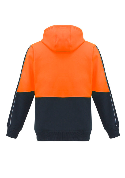 Syzmik ZT484 Unisex Hi Vis Pullover Hoodie in Orange/Navy - back view