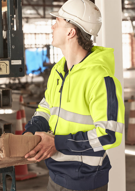 Unisex Hi Vis Full Zip Stretch Taped Hoodie - ZT486 - syzmik-1
