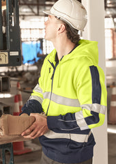 Unisex Hi Vis Full Zip Stretch Taped Hoodie - ZT486 - syzmik-1