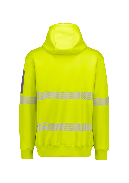 Syzmik ZT867 Unisex Streetworx Segmented Tape Water Resistant Hoodie in Yellow - back view