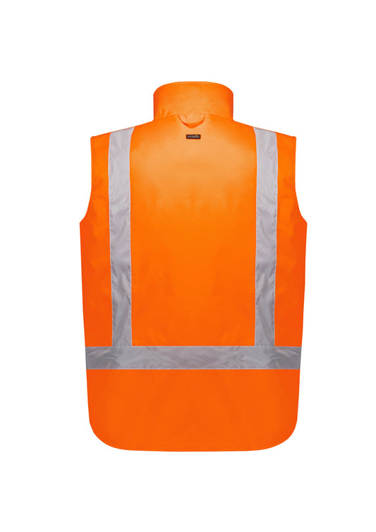 Syzmik ZV228 Unisex Hi Vis Waterproof Reversible Vest in Orange - back view