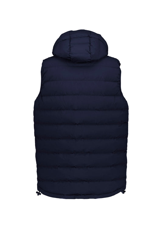 Syzmik ZV245 Unisex Streetworx Hooded Puffer Vest in Navy - back view