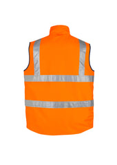 Syzmik ZV358 Mens Hi Vis Lightweight Waterproof Vest in Orange - back view
