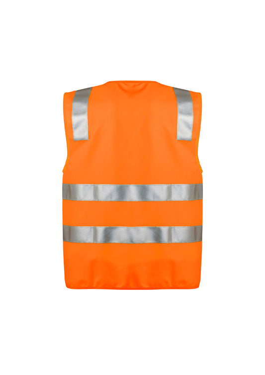 Syzmik ZV998 Unisex Hi Vis Zip Vest in Orange - back view
