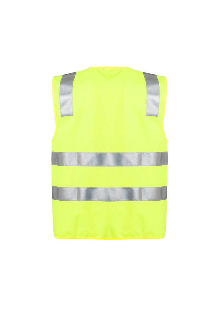 Syzmik ZV998 Unisex Hi Vis Zip Vest in Yellow - back view