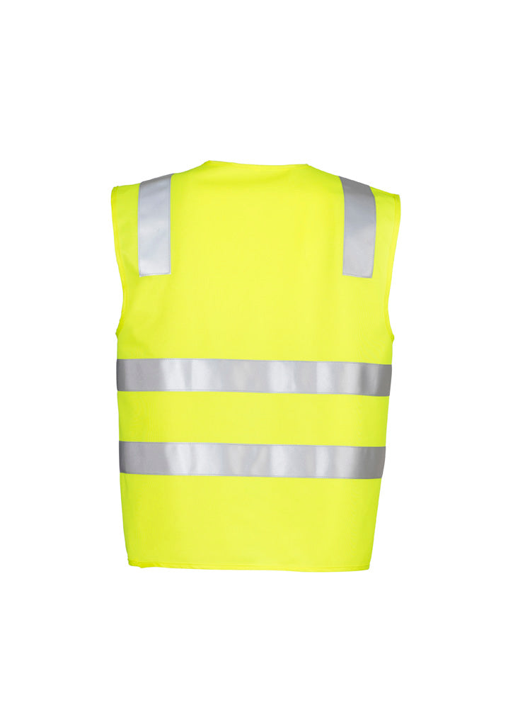 Syzmik ZV999 Unisex Hi Vis Basic Vest in Yellow - back view