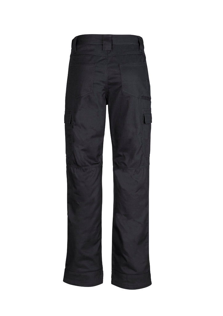 Syzmik ZW001S Mens Midweight Drill Cargo Pant (Stout) in Black - back view