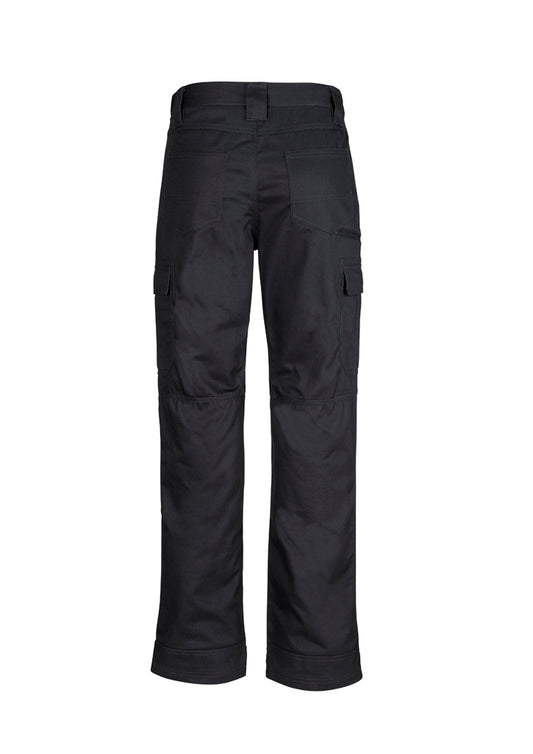 Syzmik ZW001S Mens Midweight Drill Cargo Pant (Stout) in Black - back view