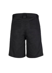 Syzmik ZW011 Mens Plain Utility Short in Black - back view
