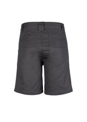 Syzmik ZW011 Mens Plain Utility Short in Charcoal - back view