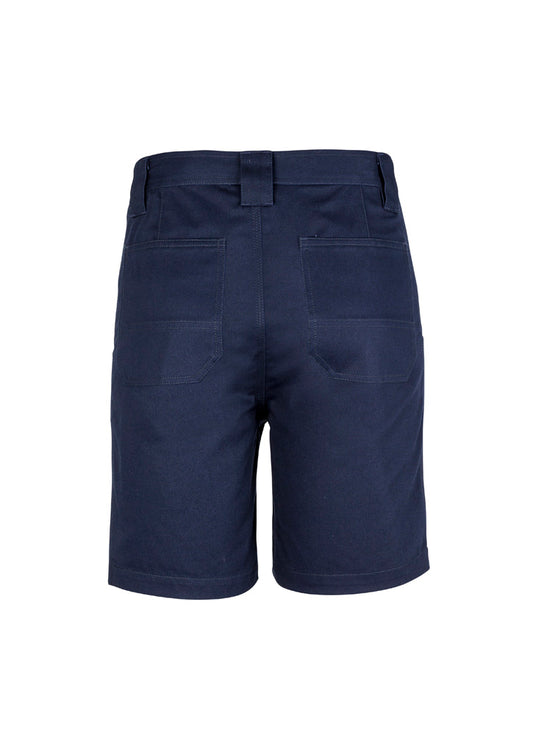 Syzmik ZW011 Mens Plain Utility Short in Navy - back view