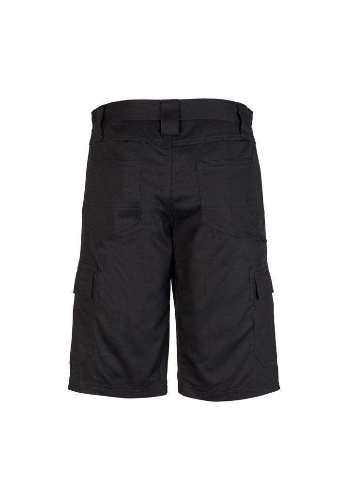 Syzmik ZW012 Mens Midweight Drill Cargo Short in Black - back view