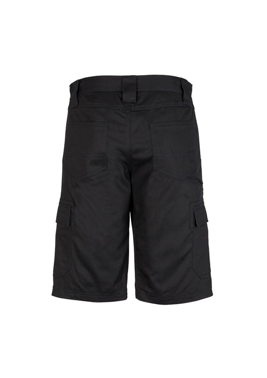 Syzmik ZW012 Mens Midweight Drill Cargo Short in Black - back view
