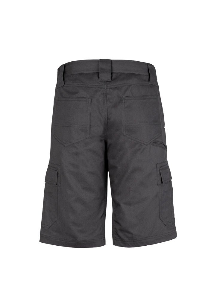 Syzmik ZW012 Mens Midweight Drill Cargo Short in Charcoal - back view