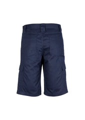 Syzmik ZW012 Mens Midweight Drill Cargo Short in Navy - back view