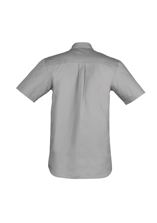 Syzmik ZW120 Mens Lightweight Tradie Short Sleeve Shirt in Grey - back view