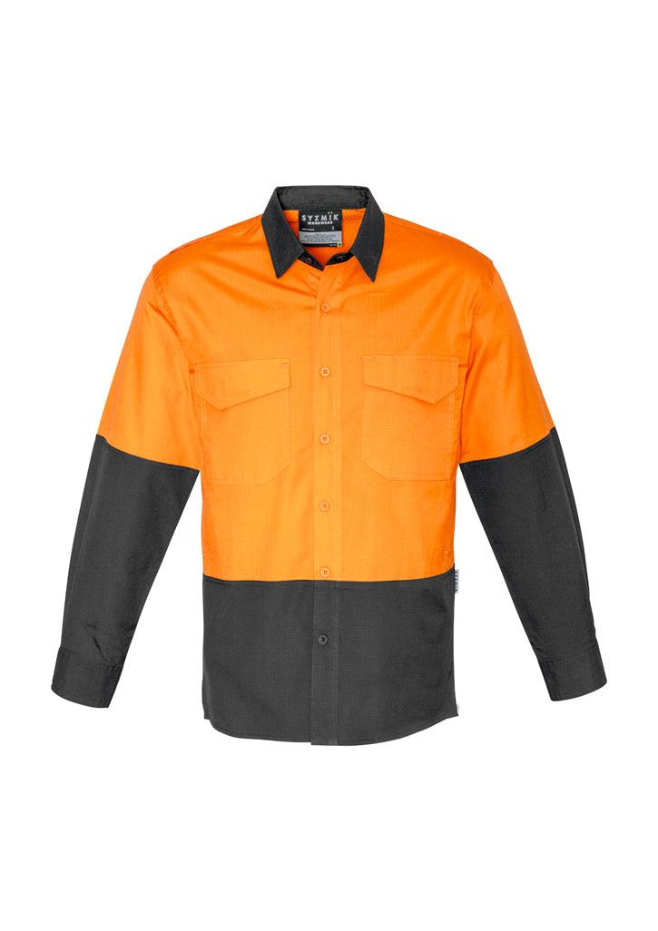 Mens Rugged Cooling Hi Vis Long Sleeve Shirt - ZW128 - syzmik-1