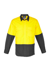 Mens Rugged Cooling Hi Vis Long Sleeve Shirt - ZW128 - syzmik-3