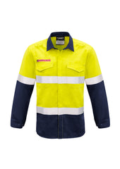 Mens Red Flame Hi Vis Shirt - Hoop Taped - ZW132 - syzmik-0