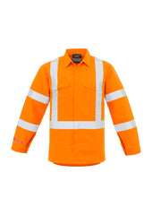 Mens Red Flame Hi Vis X Back Shirt - ZW137 - syzmik-0