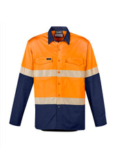 Mens Rugged Cooling Hi Vis Segmented Tape Long Sleeve Shirt - ZW229 - syzmik-1