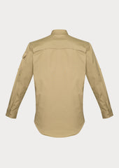 Syzmik ZW400 Mens Rugged Cooling Long Sleeve Shirt in Khaki - back view
