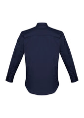 Syzmik ZW400 Mens Rugged Cooling Long Sleeve Shirt in Navy - back view