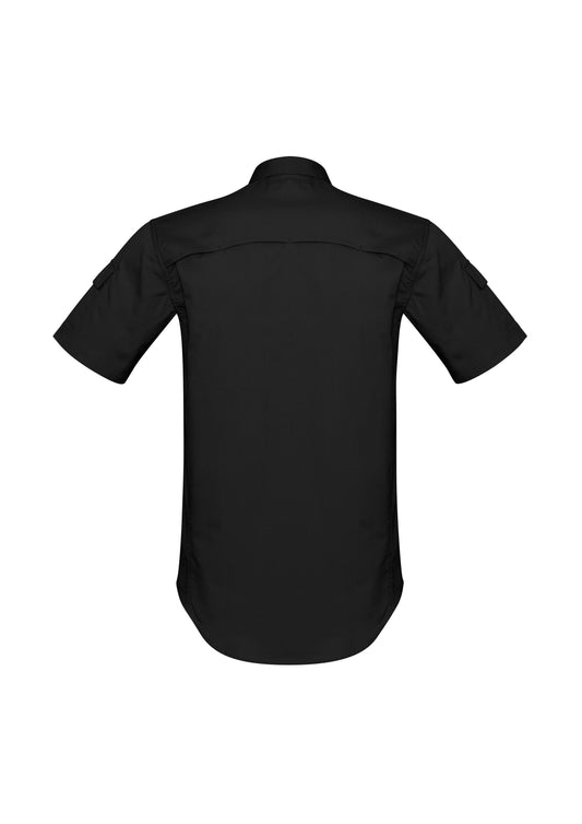 Syzmik ZW405 Mens Rugged Cooling Short Sleeve Shirt in Black - back view
