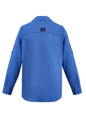 Syzmik ZW460 Mens Outdoor Long Sleeve Shirt in Blue - back view