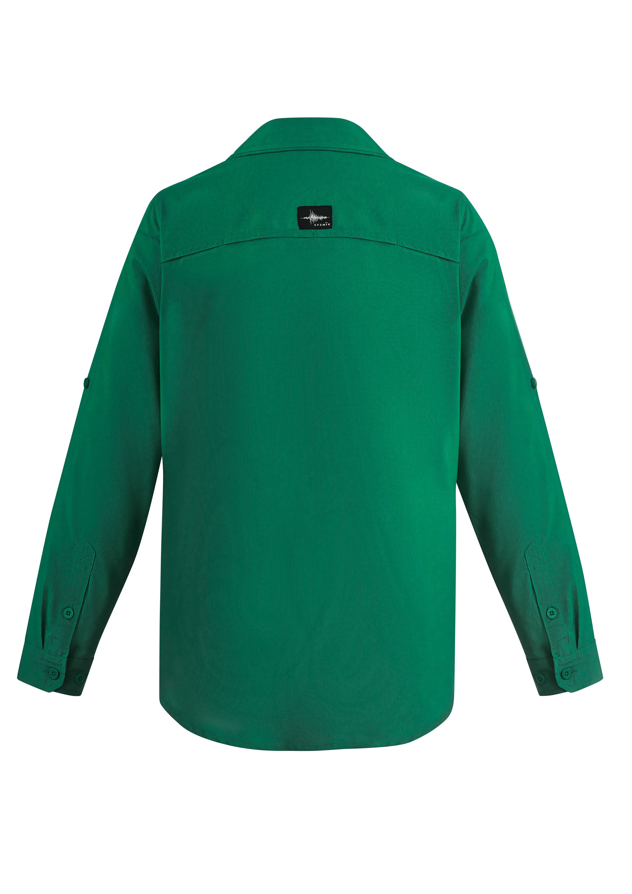 Syzmik ZW460 Mens Outdoor Long Sleeve Shirt in Green - back view