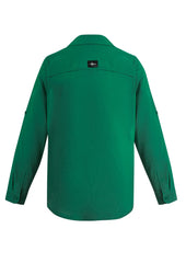 Syzmik ZW460 Mens Outdoor Long Sleeve Shirt in Green - back view