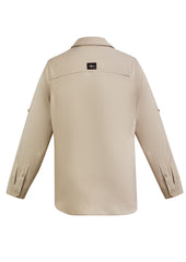 Syzmik ZW460 Mens Outdoor Long Sleeve Shirt in Sand - back view