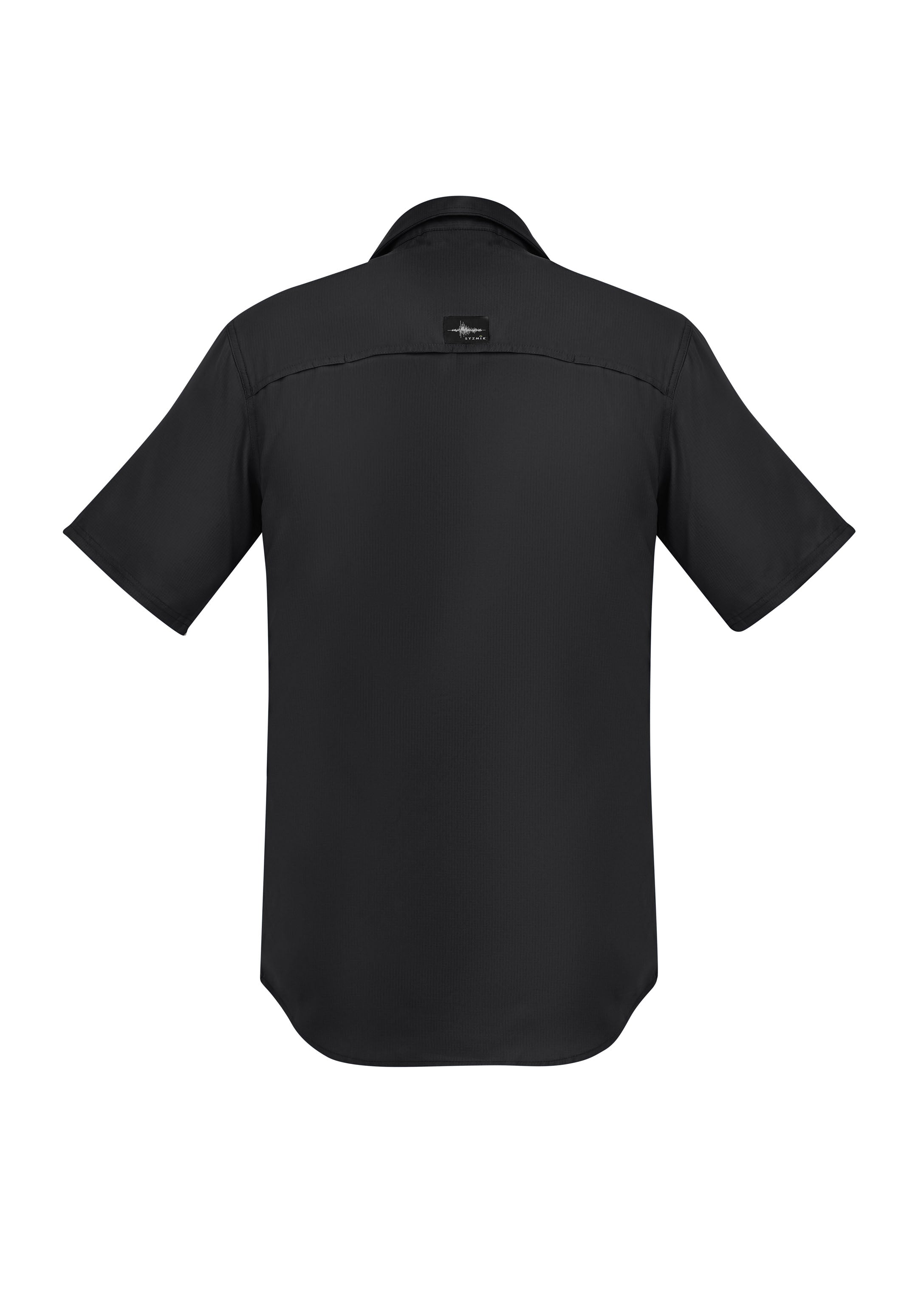 Syzmik ZW465 Mens Outdoor Short Sleeve Shirt in Black - back view