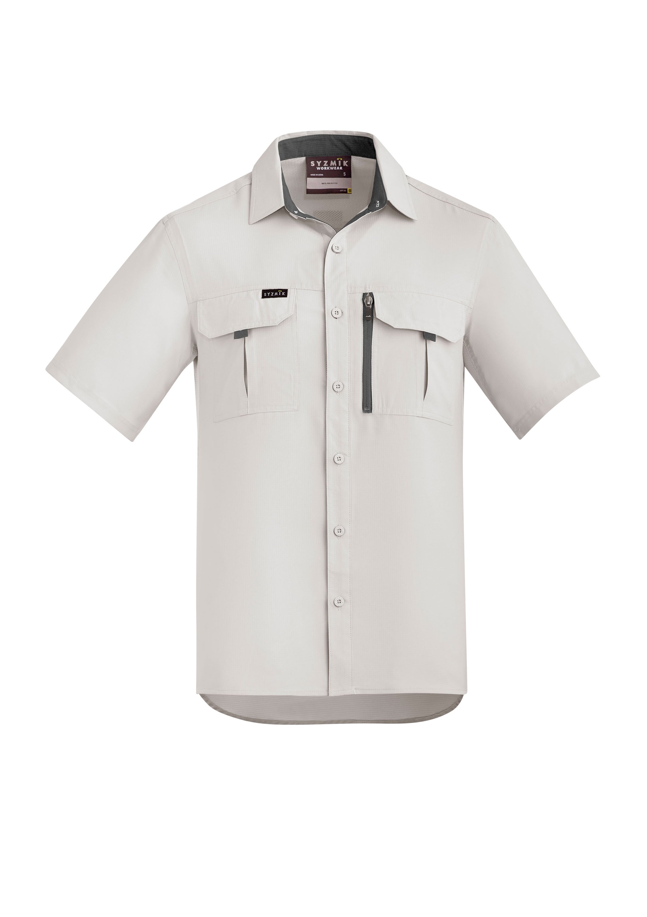 Syzmik ZW465 Mens Outdoor Short Sleeve Shirt in Natural