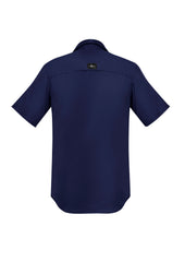 Syzmik ZW465 Mens Outdoor Short Sleeve Shirt in Navy - back view