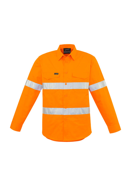 Mens Hi Vis Hoop Taped Long Sleeve Shirt - ZW640 - syzmik-0