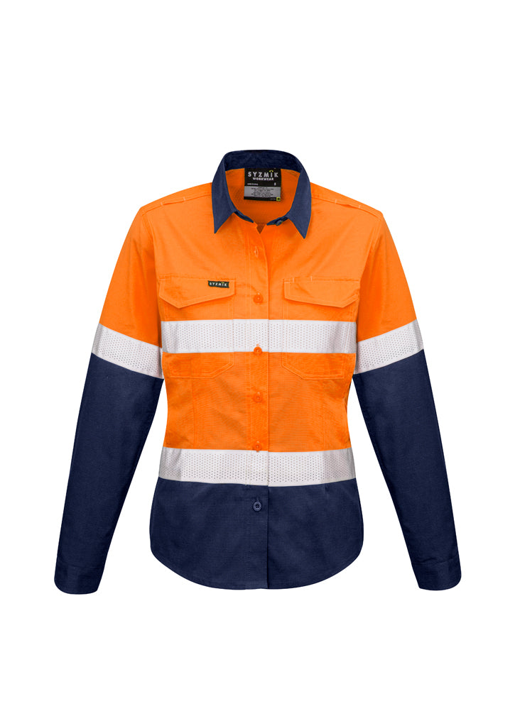 Womens Rugged Cooling HI Vis Taped Long Sleeve Shirt - ZW720 - syzmik-0