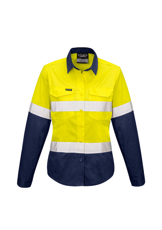 Womens Rugged Cooling HI Vis Taped Long Sleeve Shirt - ZW720 - syzmik-1