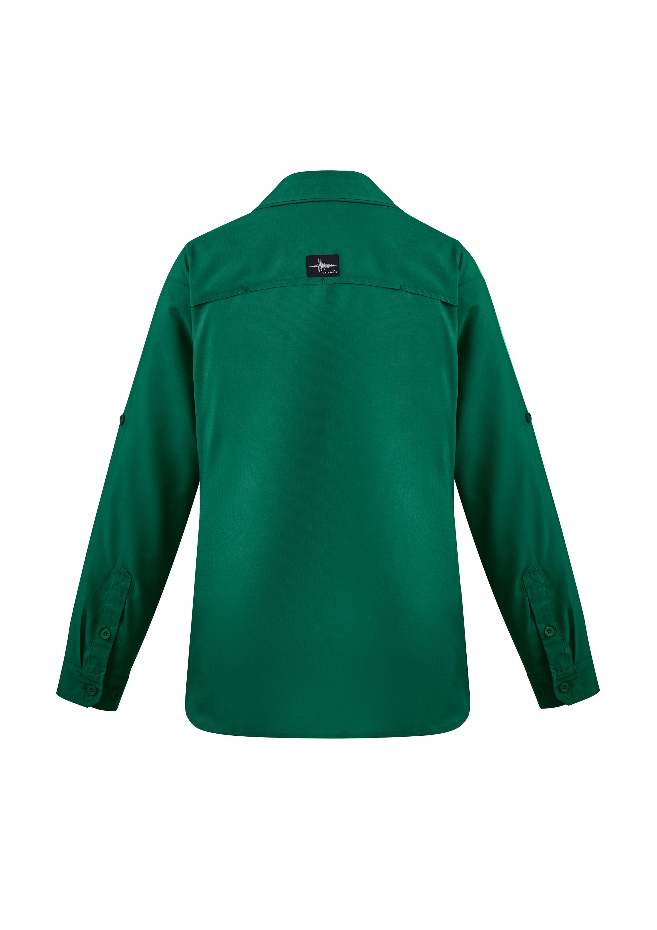 Syzmik ZW760 Womens Outdoor Long Sleeve Shirt in Green - back view