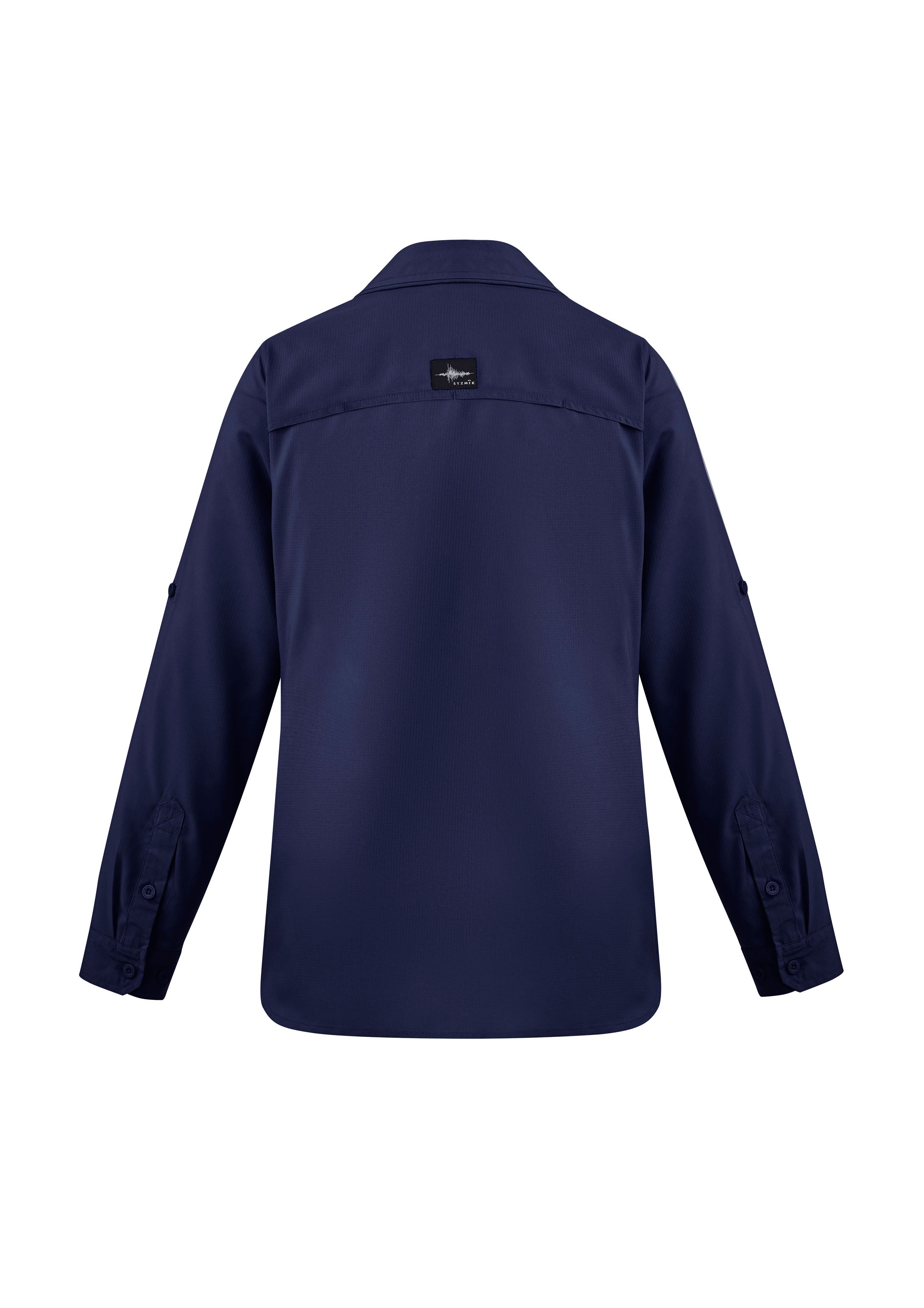 Syzmik ZW760 Womens Outdoor Long Sleeve Shirt in Navy - back view