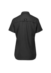 Syzmik ZW765 Womens Outdoor Short Sleeve Shirt in Black - back view