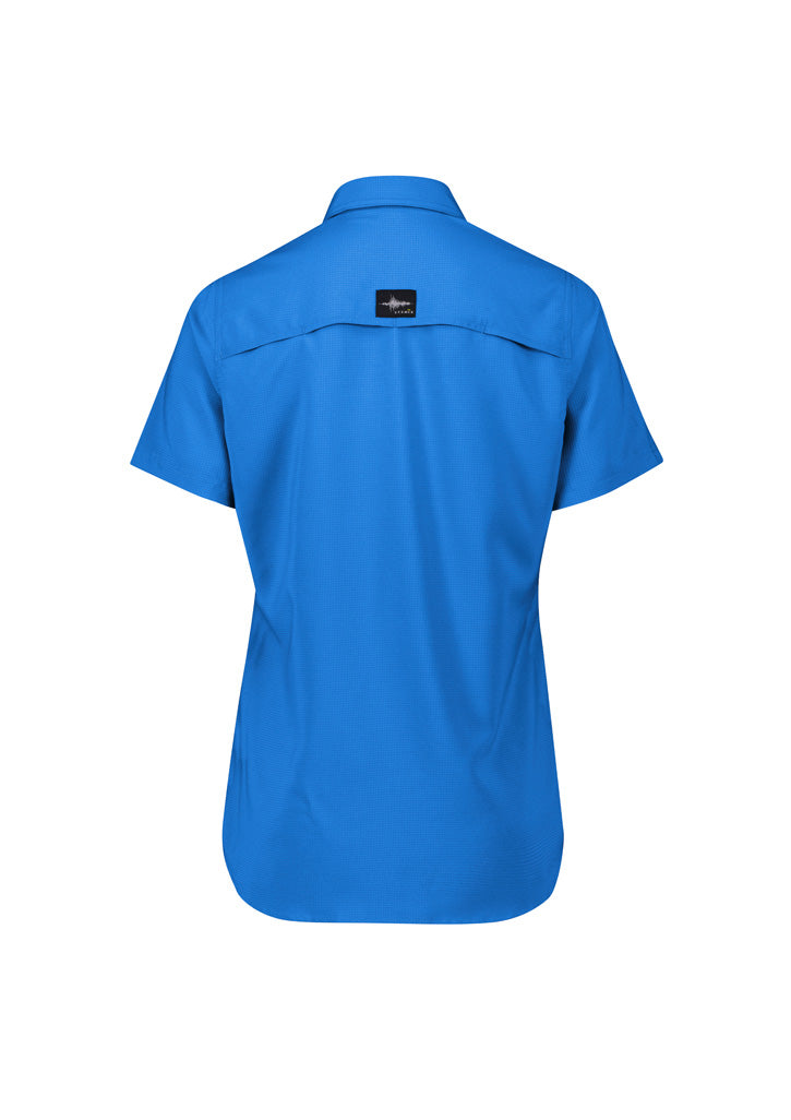 Syzmik ZW765 Womens Outdoor Short Sleeve Shirt in Cobalt - back view